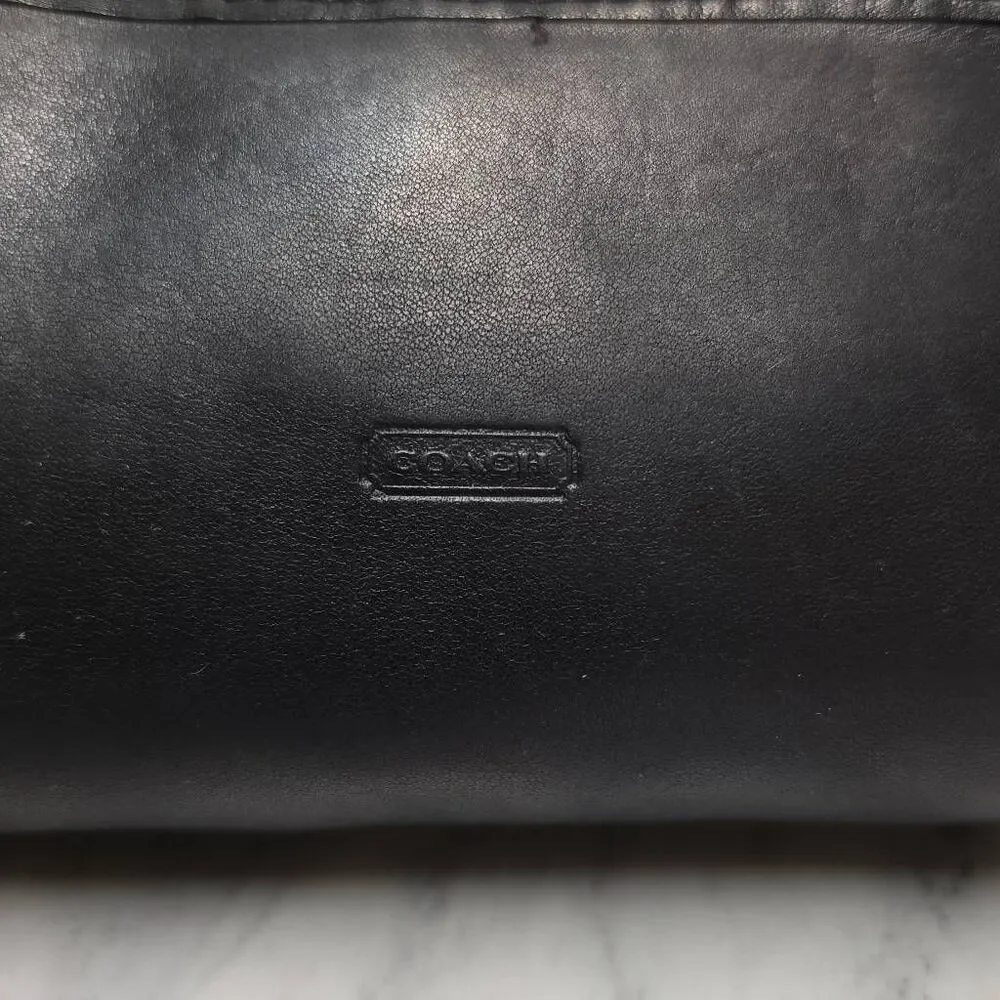 Vintage Coach Chubby Case Black leather cosmetic case